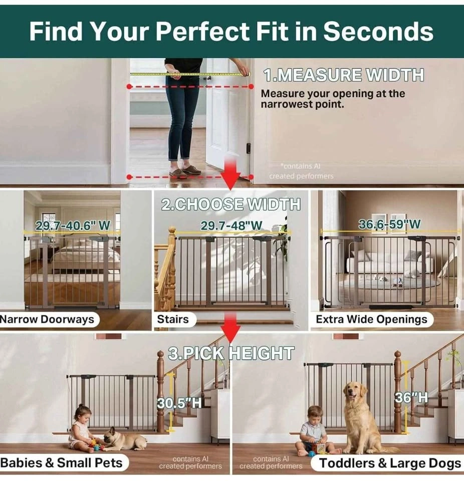 Cumbor 29.7–51.5" Extra Wide Baby Gate for Stairs - photo 5
