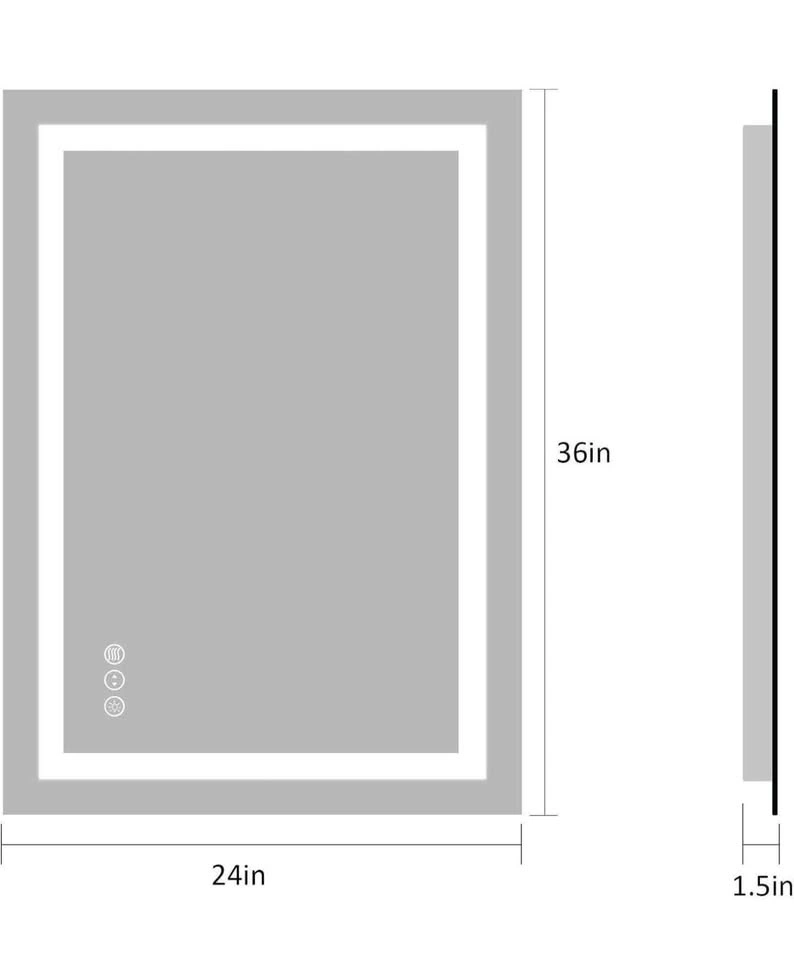 LED Bathroom Mirror 24"x 36" with Front and Backlight - photo 3