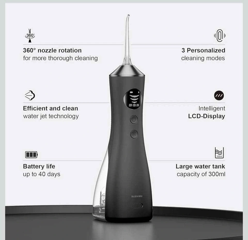 Water Dental Flosser, Portable Cordless, 300ML, Rechargeable - photo 3