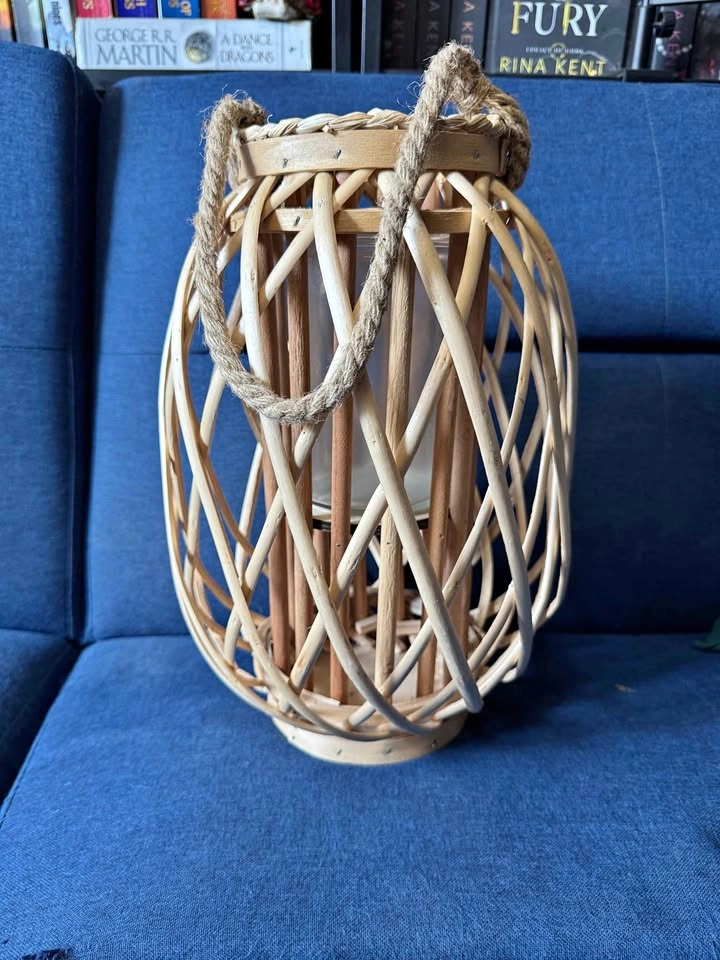 Hanging Wicker Candle Holder