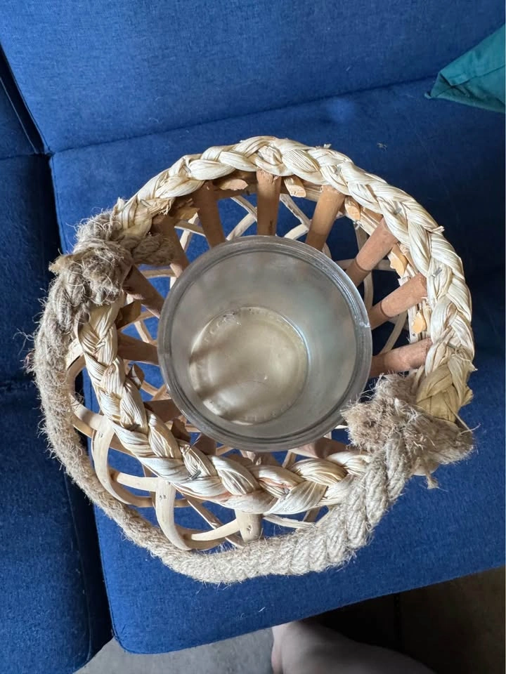 Hanging Wicker Candle Holder - photo 2