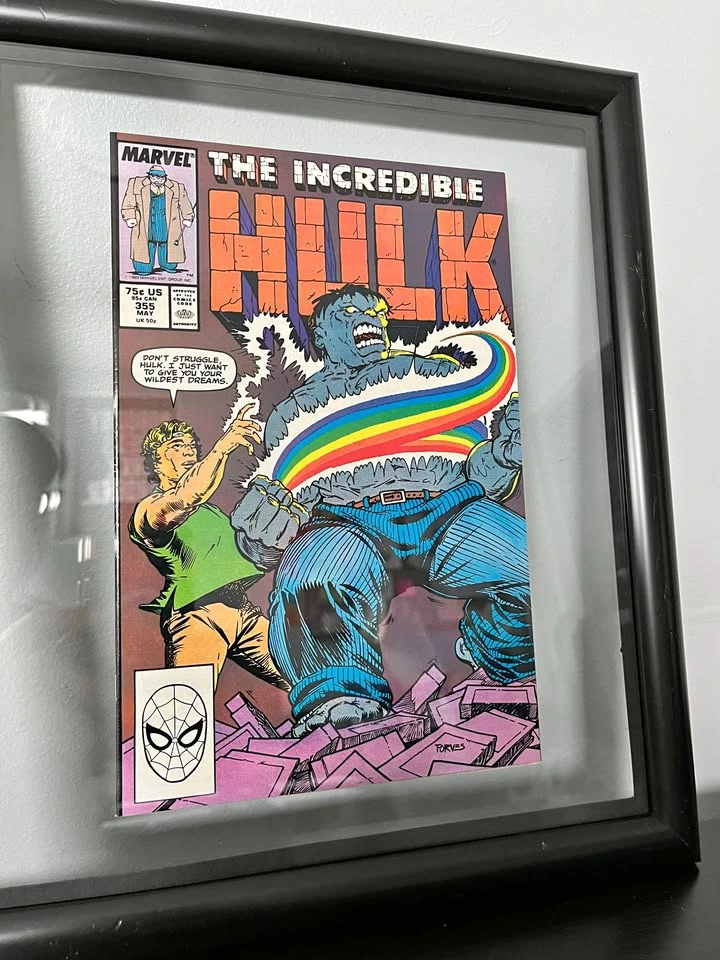 Framed Vintage Incredible Hulk Comic #355 (May 1989)