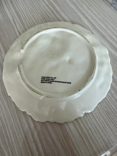 Bunny Flower Plate White Spring Easter Ceramic Dish - photo 5