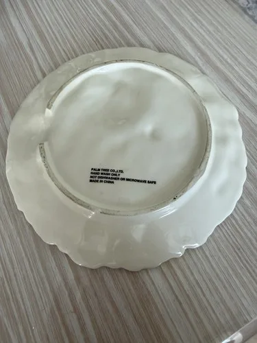 Bunny Flower Plate White Spring Easter Ceramic Dish - photo 5