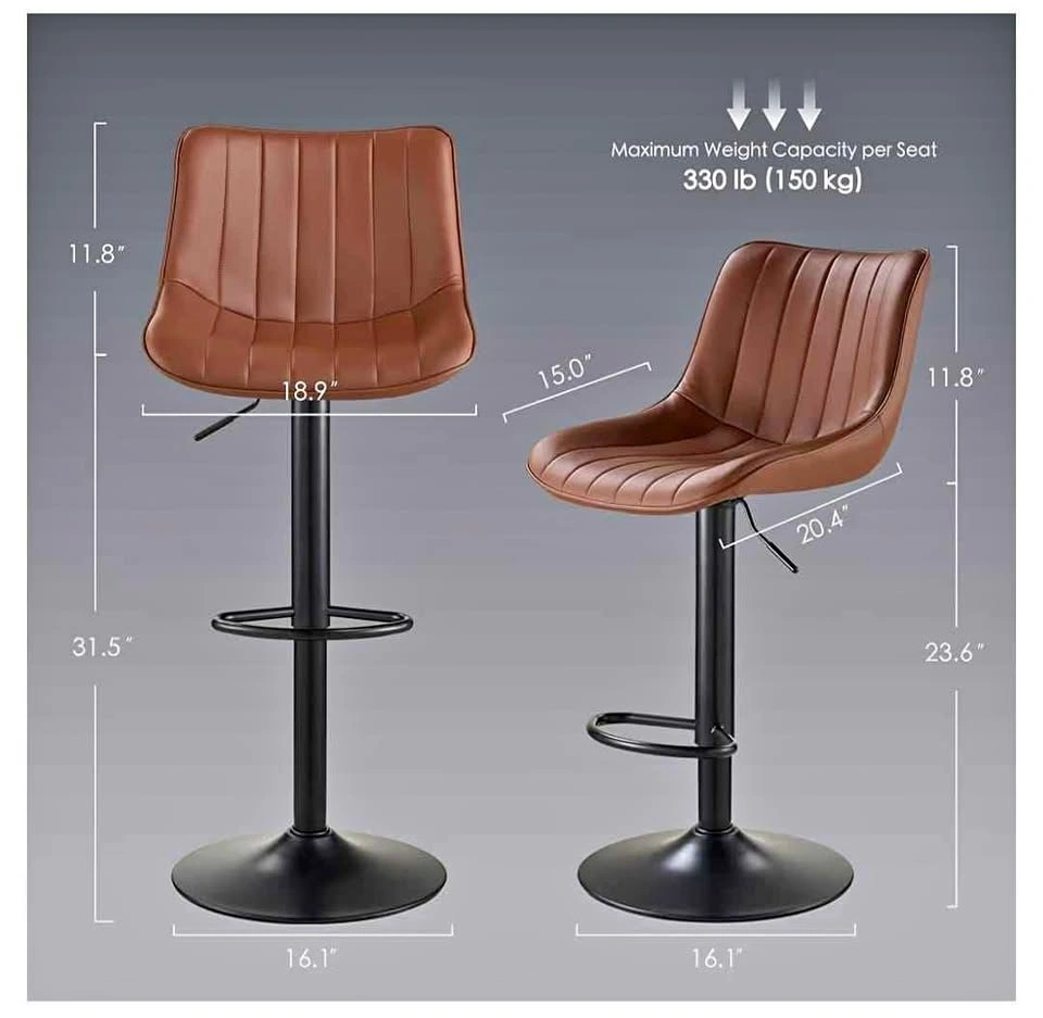 Brand New Set of 2 Swivel Adjustable Counter Bar Stools