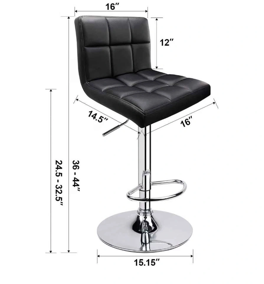 Set of 2 Black Leopard Modern Adjustable Swivel Bar Stools - photo 3