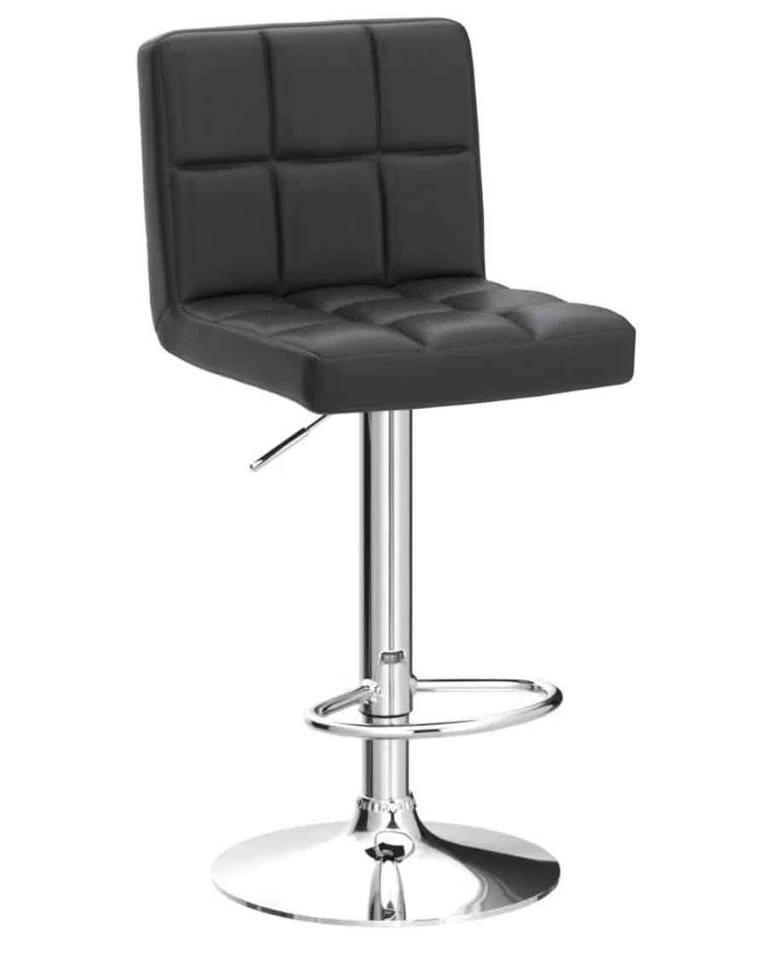 Set of 2 Black Leopard Modern Adjustable Swivel Bar Stools - photo 5