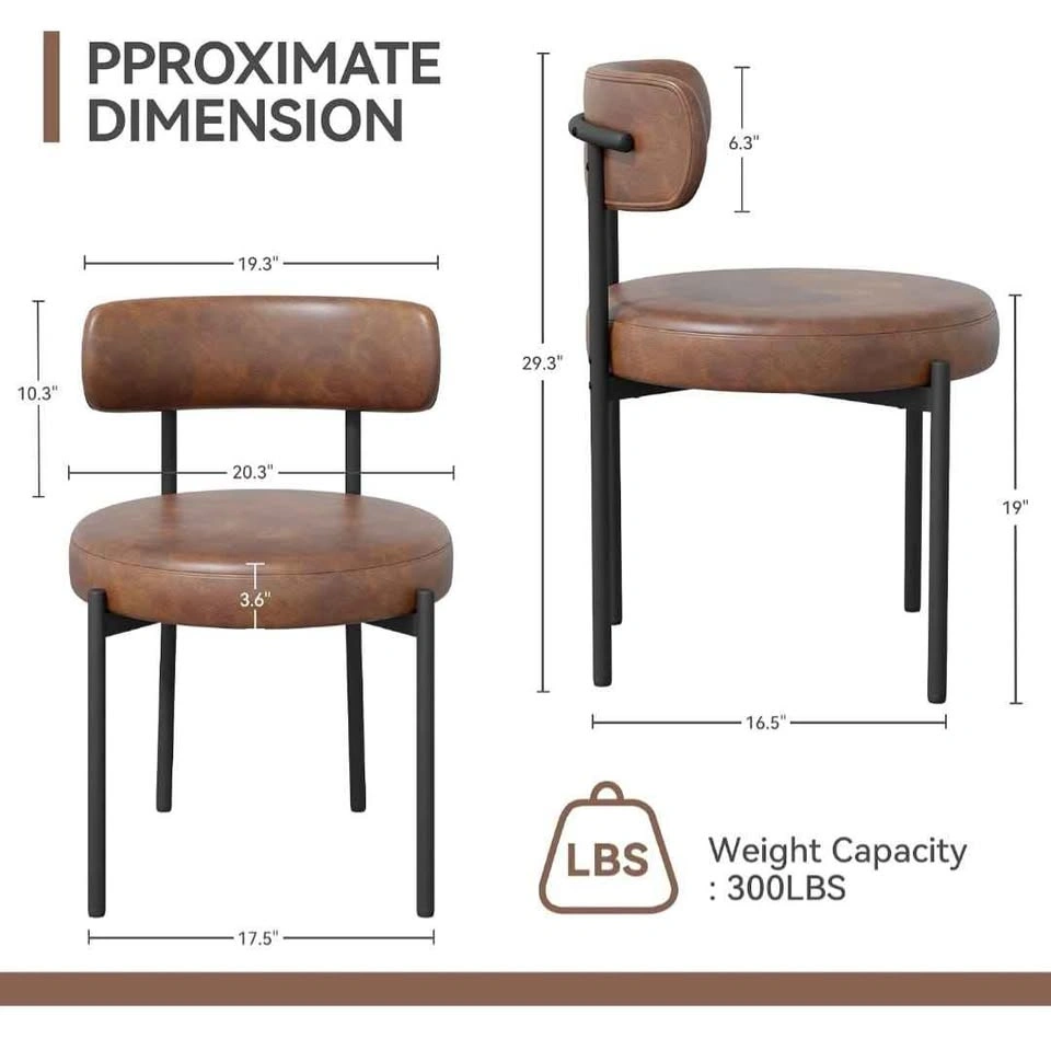 Brand new Dining Chairs Set of 2, Round Boucle Dining Chairs - photo 2