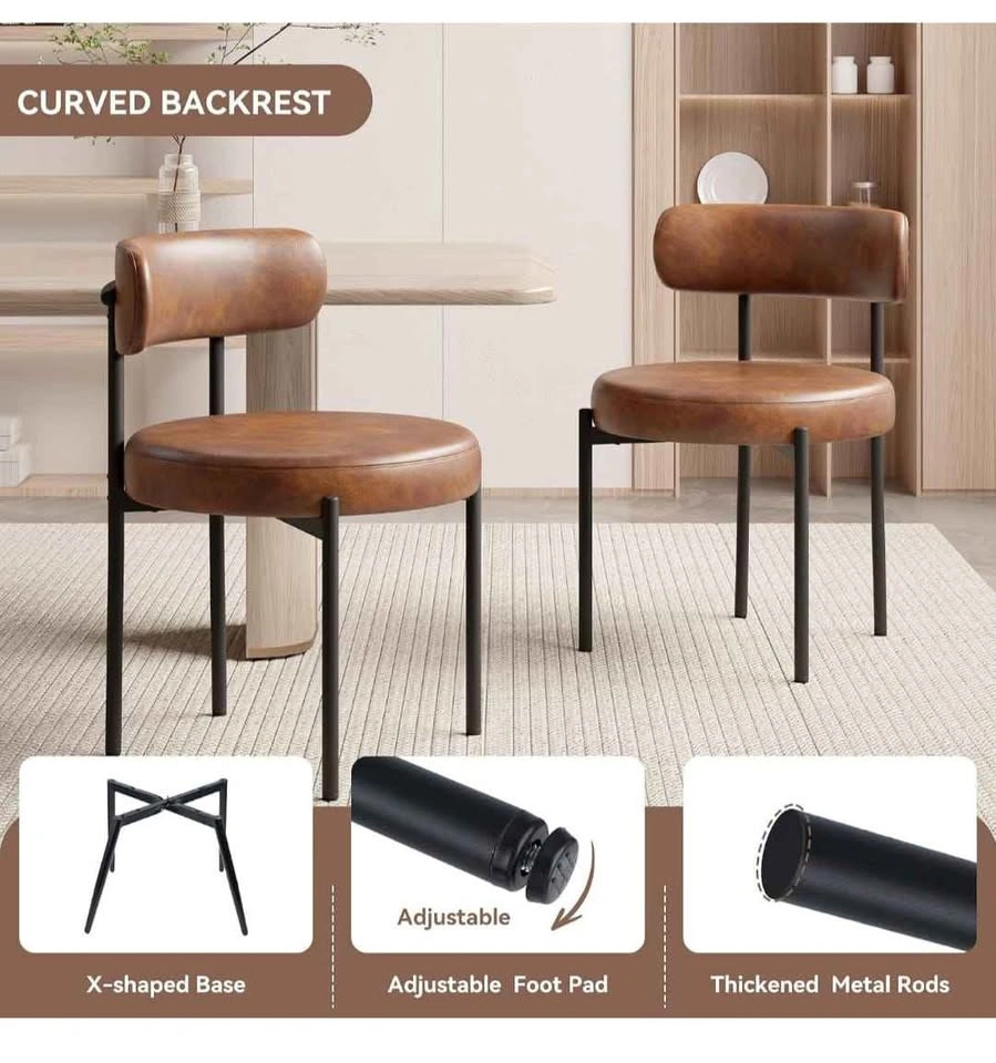 Brand new Dining Chairs Set of 2, Round Boucle Dining Chairs - photo 5