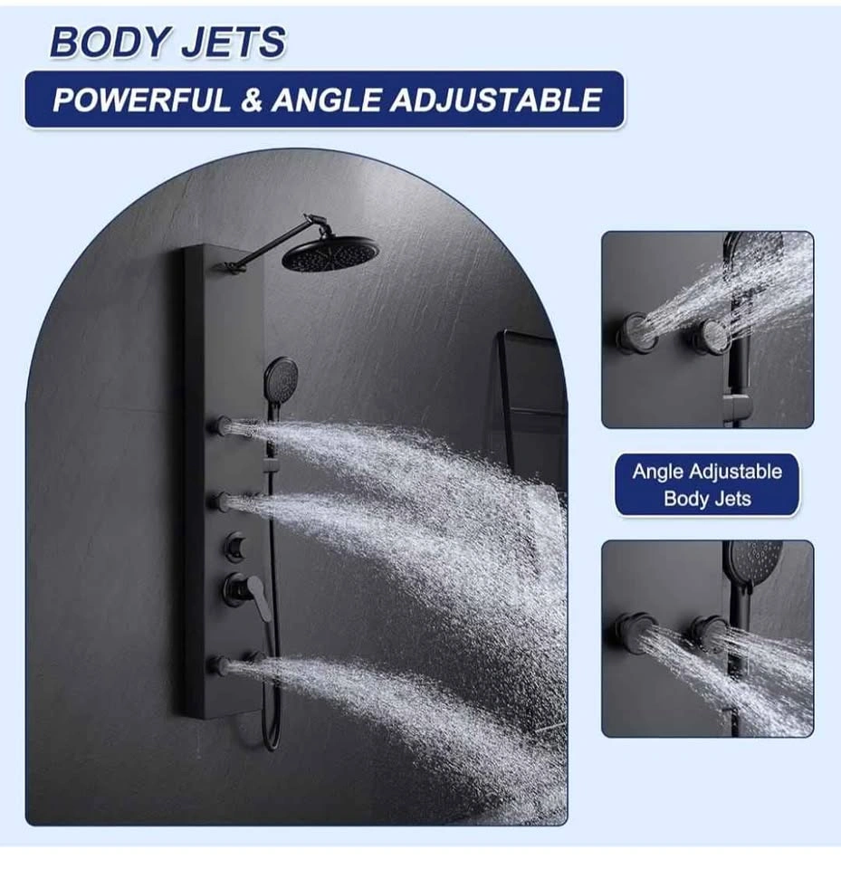 ROVATE Shower Panel Tower System - Matte Black Stainless - photo 3