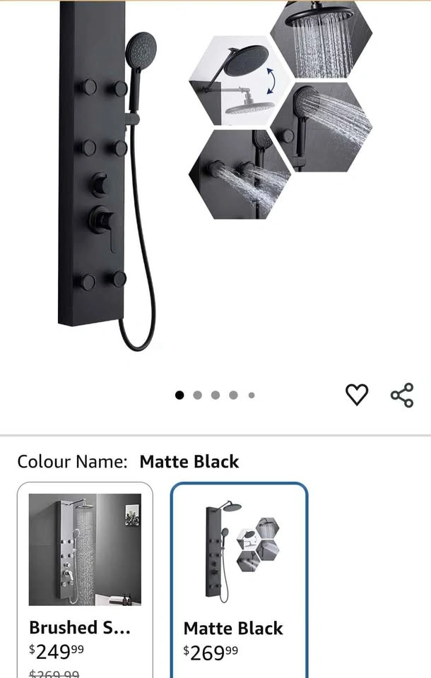 ROVATE Shower Panel Tower System - Matte Black Stainless - photo 4