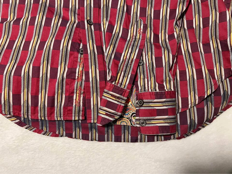 Robert Graham Men’s Geometric Striped Long Sleeve Dress Shirt si - photo 4
