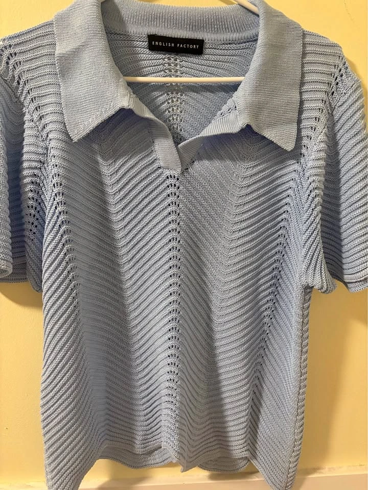 English Factory Chevron Knit Polo
