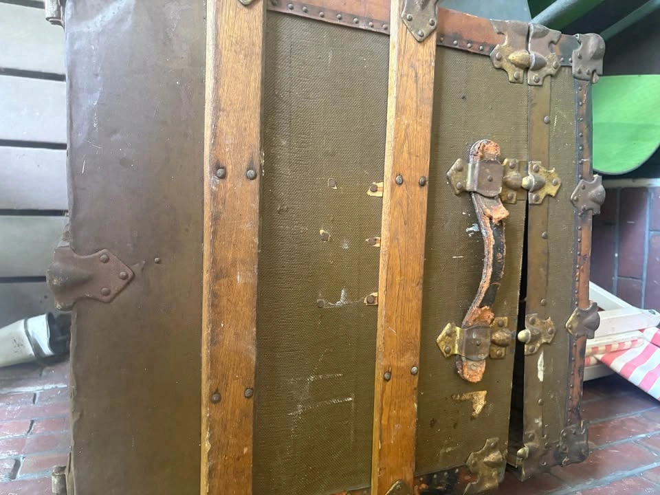 Rare vintage antique large wooden chest - photo 4
