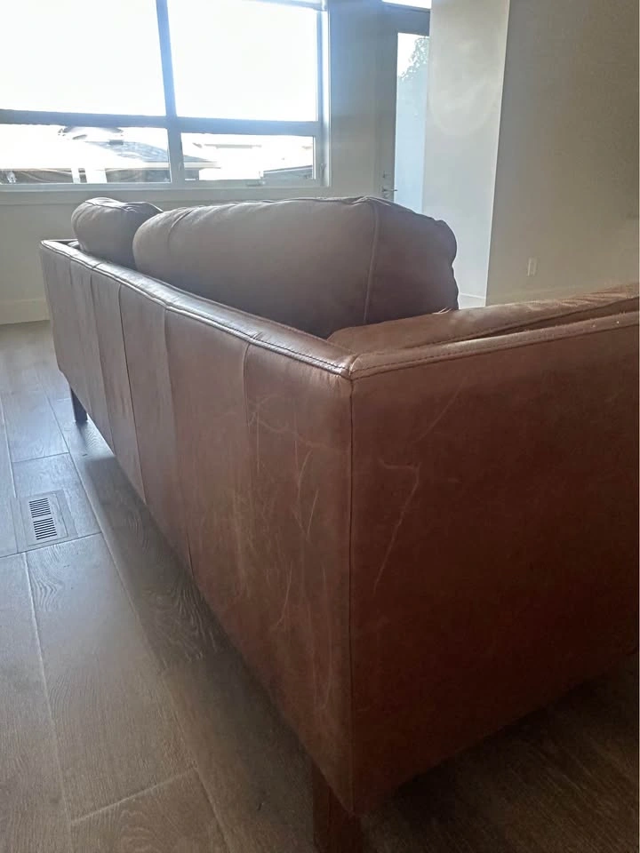 West Elm - Leather Sofa - photo 3