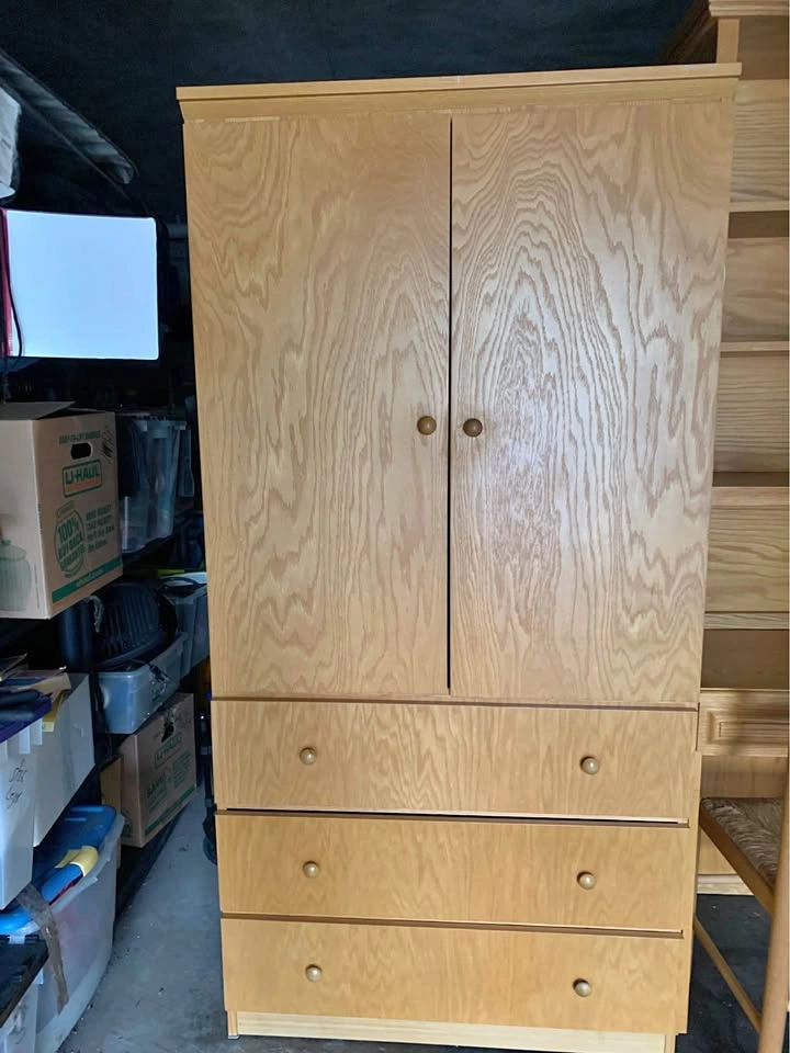 Oak Gothic Cabinet Craft Armoire