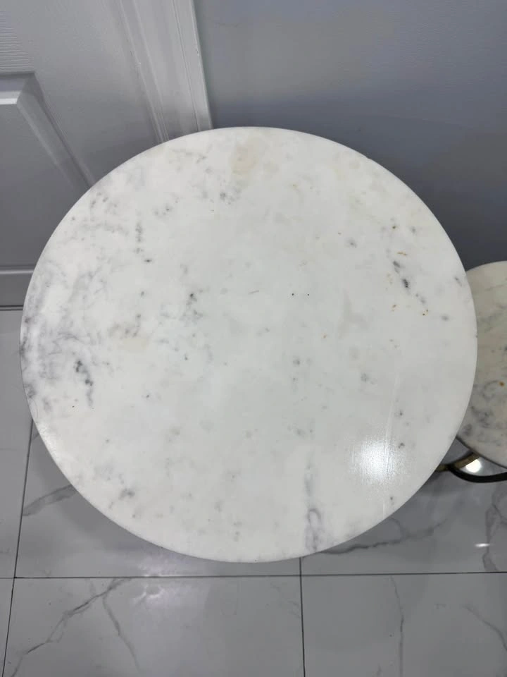 Modern Gold & Marble Nesting Side Tables (Set of 2) - photo 2