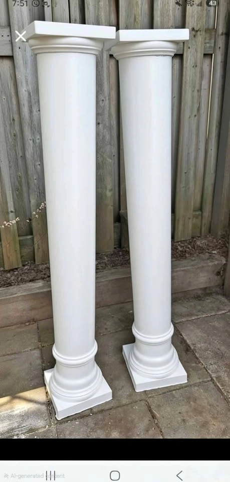Pair of White Decorative Columns- RENTAL