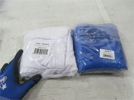 Stretch Banquet Chair Cover White & Royal Blue Sashes - photo 2