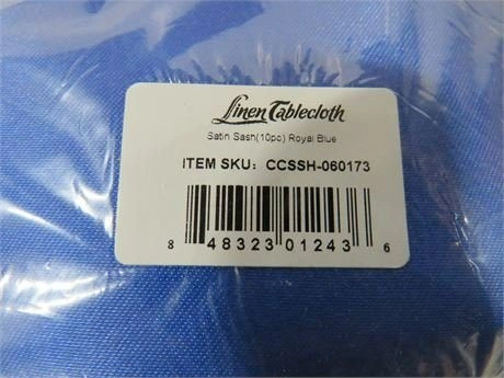 Stretch Banquet Chair Cover White & Royal Blue Sashes - photo 3