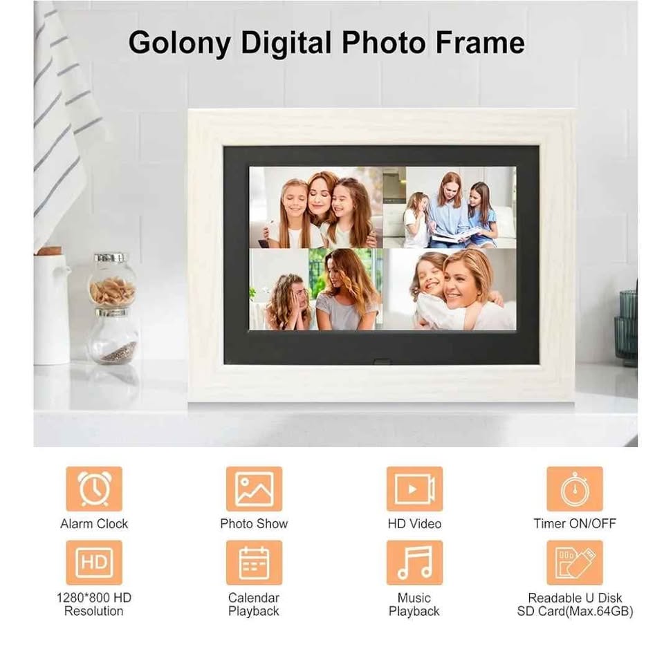 Digital Photo Frame, No WiFi, 1280x800 HD IPS Display - photo 2