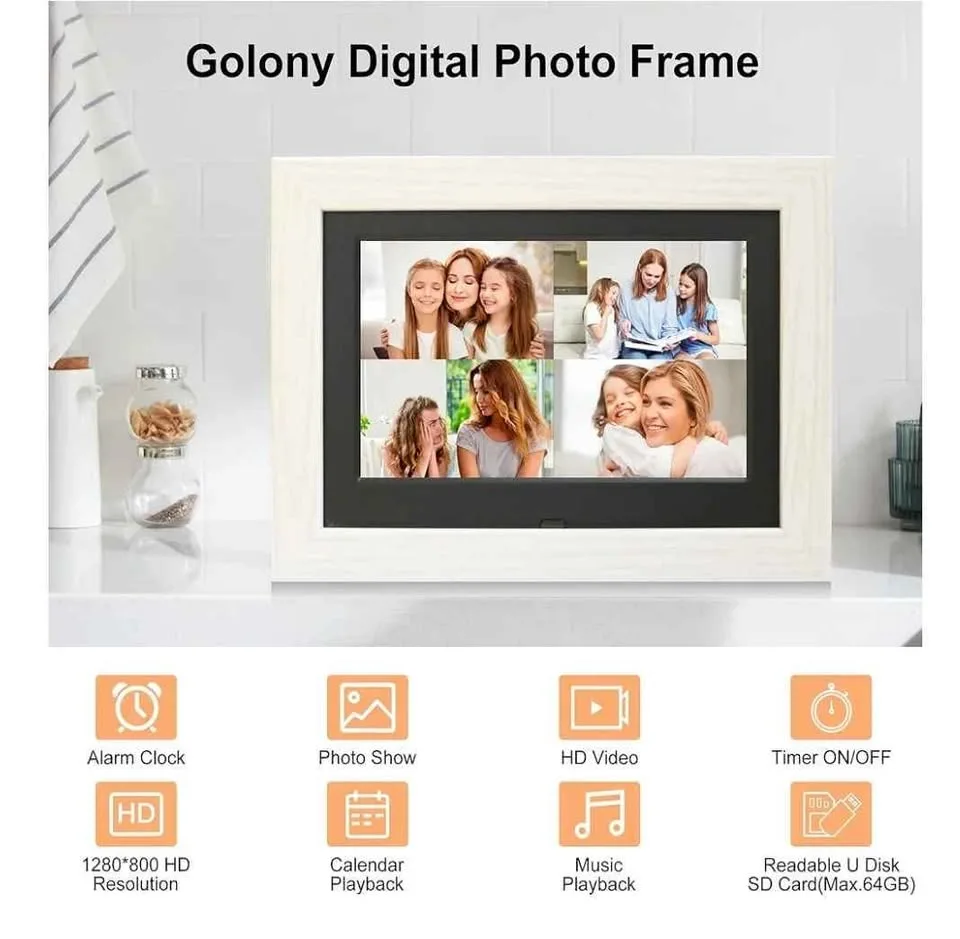 Digital Photo Frame, No WiFi, 1280x800 HD IPS Display image indicator(2)