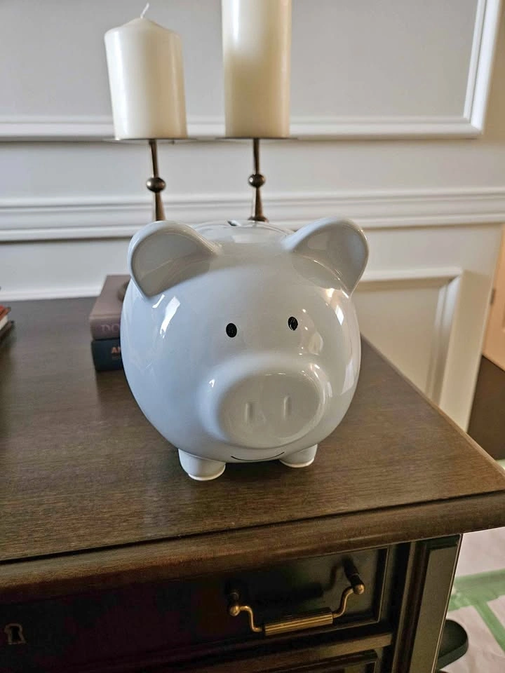 Light Blue Ceramic Piggy Bank