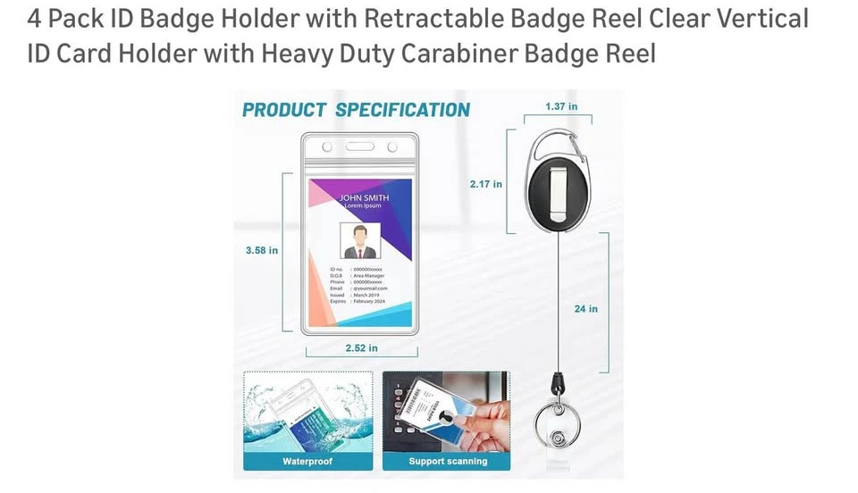 Retractable ID Badge Holder - photo 2