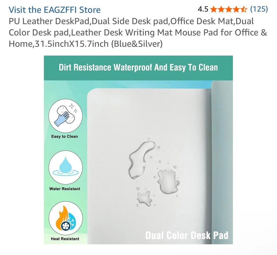 Desk Pad Mat PU Leather - photo 2