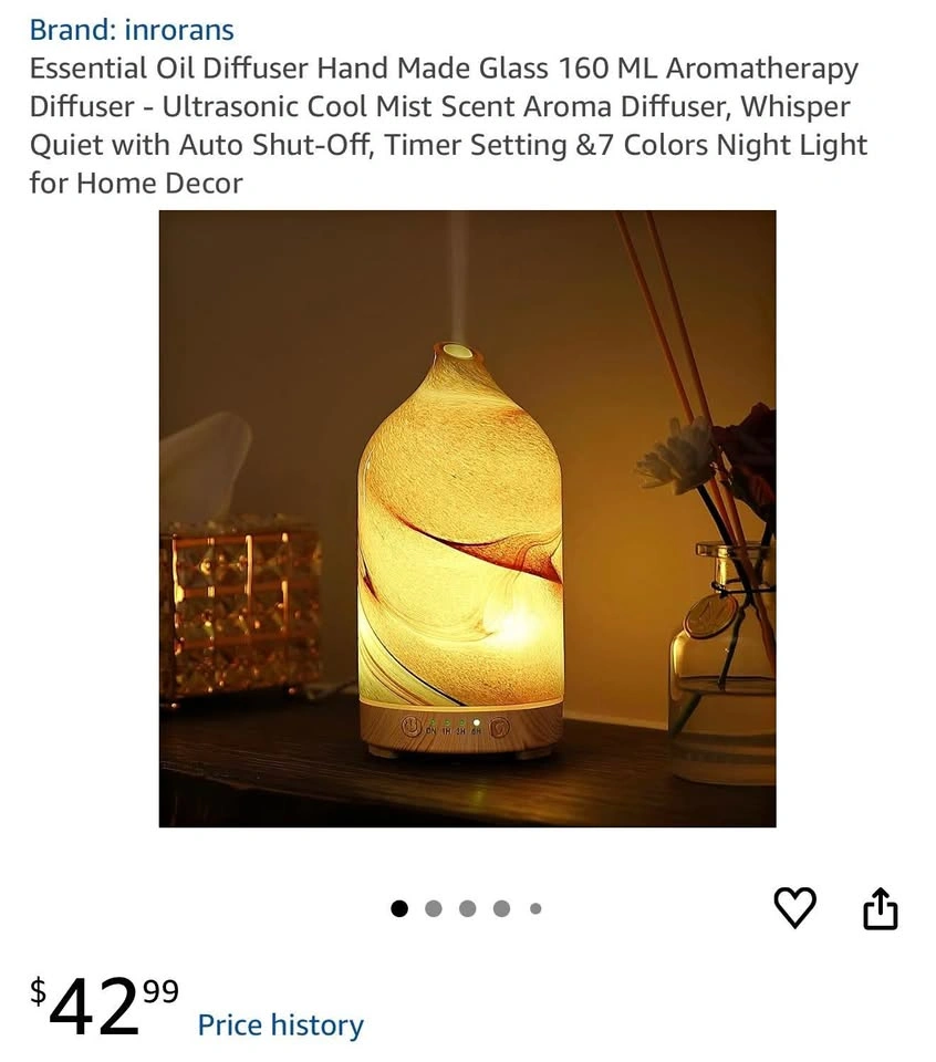 Glass Essential Oil Aromatherapy Diffuser