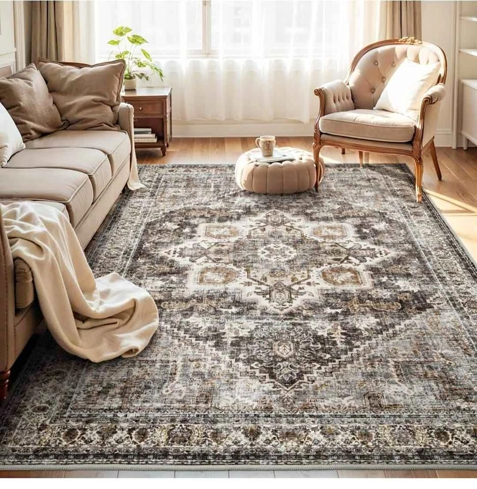 Brand new Vintage 8x10 Area Rug - Machine Washable & Soft