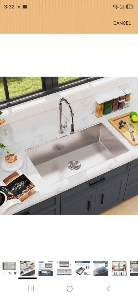 Brand New Stainless Steel Kitchen Sink - 33x19x9 Undermount - photo 4