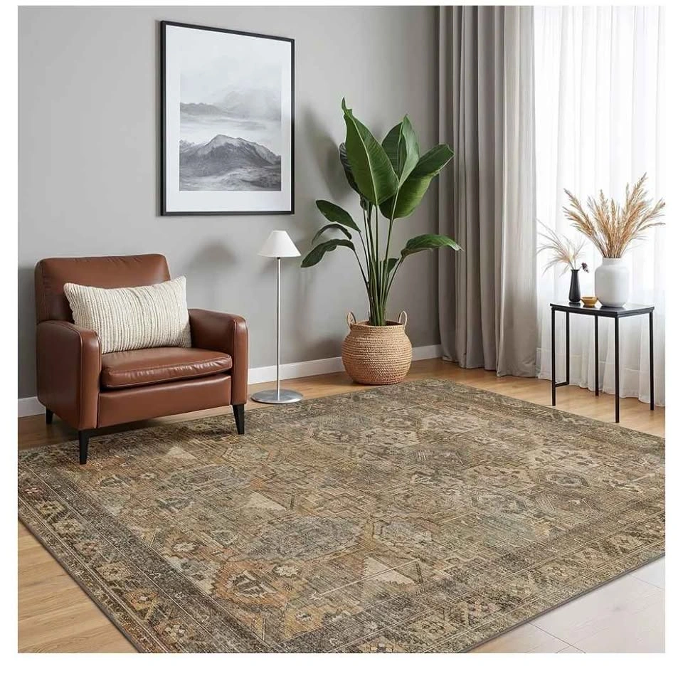 Brand new 9x12 Washable Area Rug - Vintage (Non-Slip) - photo 2
