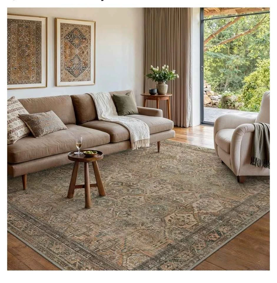 Brand new 9x12 Washable Area Rug - Vintage (Non-Slip) - photo 4