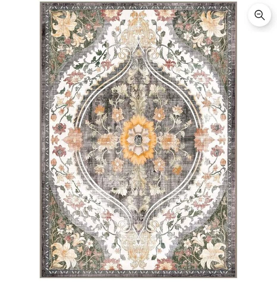 Brand new 5x7 Boho Black/Green Area Rug (Machine Washable / Non- - photo 3