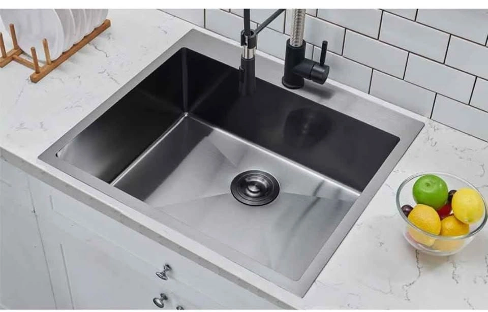 25x22 Inch Black Drop-in Kitchen Sink, 18 Gauge Stainless Steel - photo 5