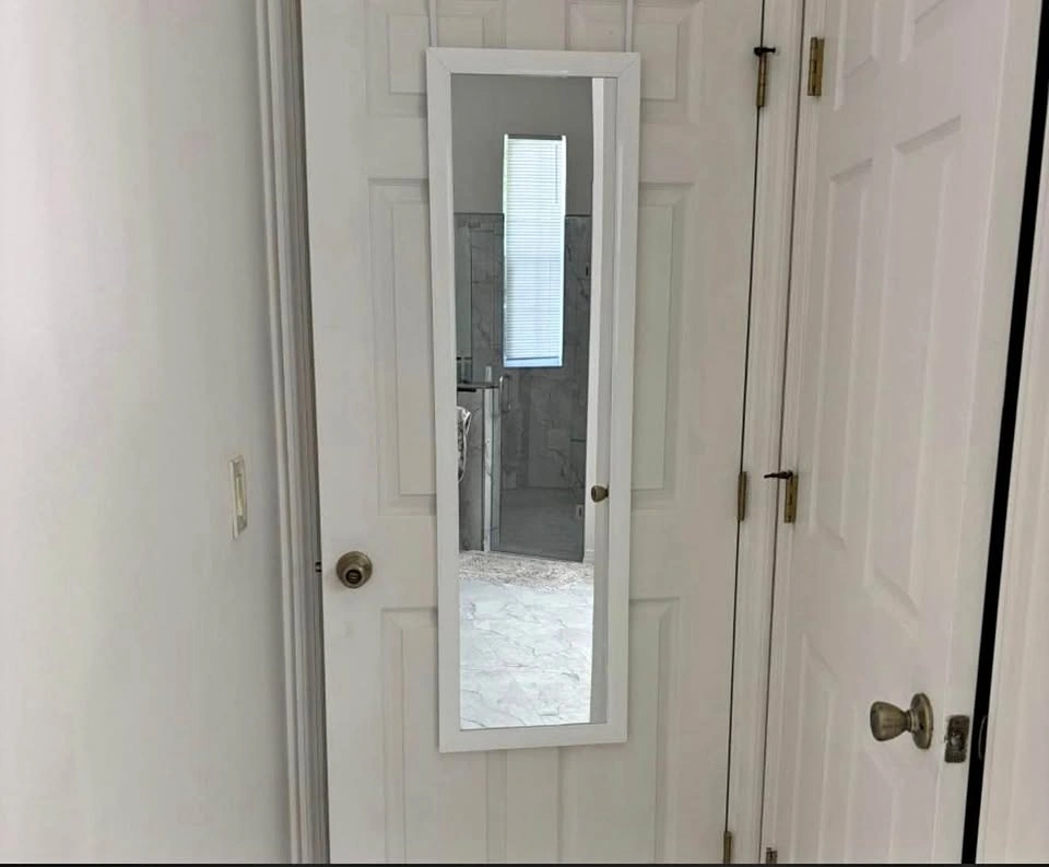 White Over-the-Door Full Length Mirror