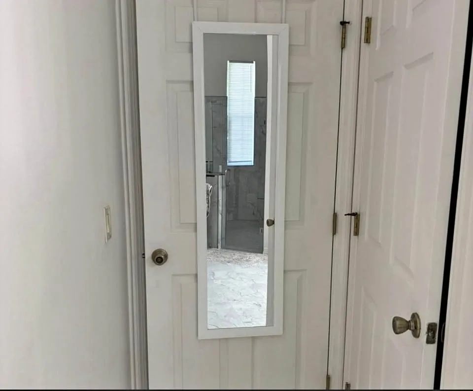 White Over-the-Door Full Length Mirror