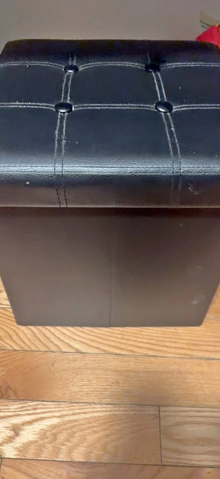 Black Tufted Storage Ottoman