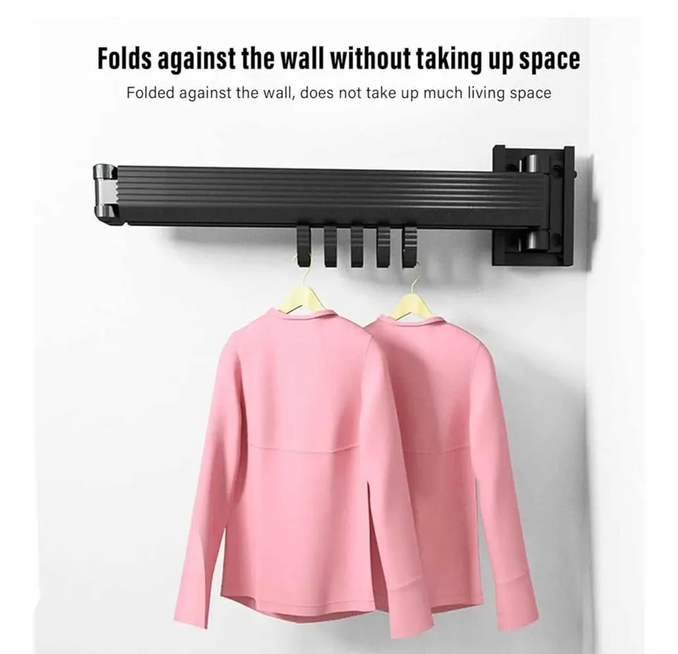 Laundry Drying Rack Retractable 3 Folding Wall Mounted image indicator(3)