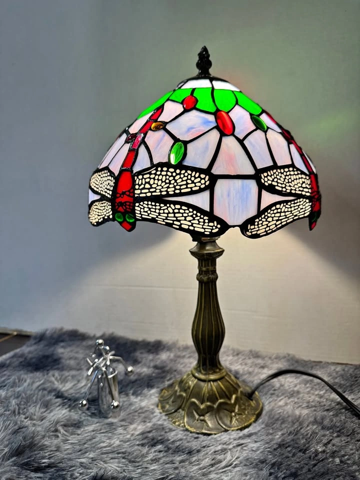 C4452 10” Dragonfly Stained Glass Tiffany Lamp