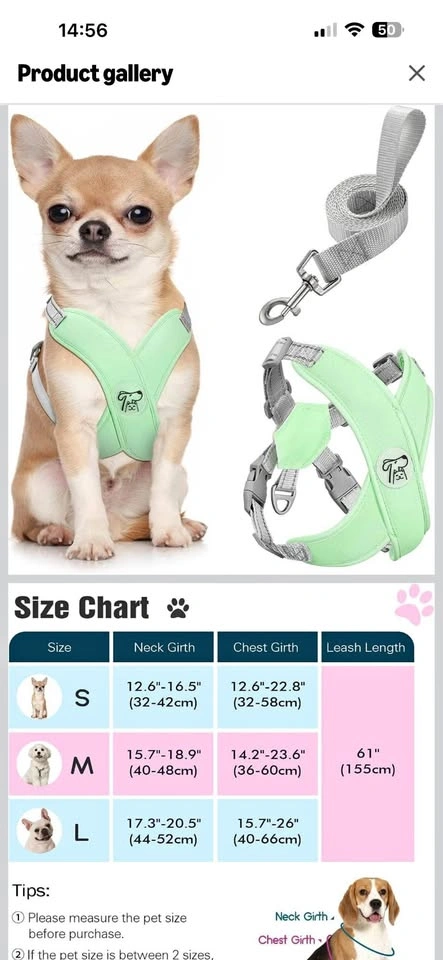 PAWABOO harness size L fits Frenchie’s