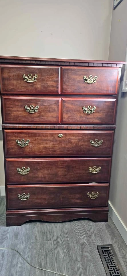 Traditional Cherry Wood Tall Chest of Drawers