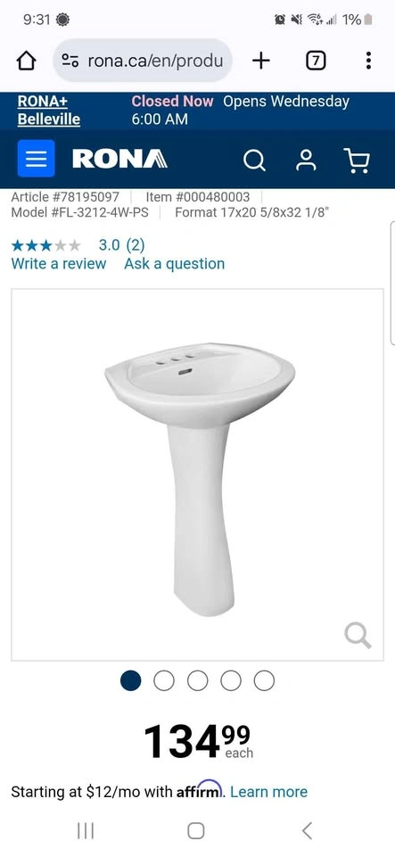 Pedestal sink
