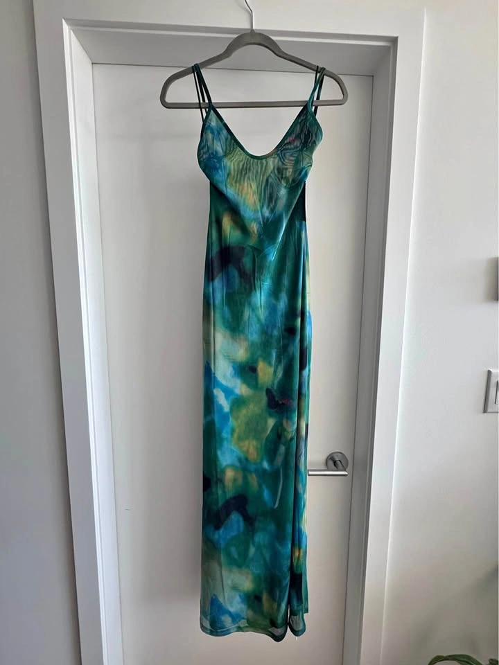 Sasha Therese Vera Maxi Dress – Green Print (XS)