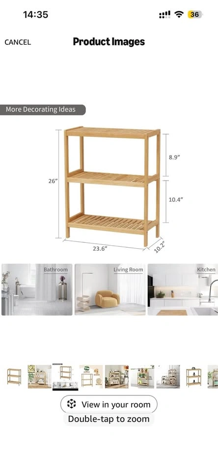 3-Tier Bamboo Storage Shelf - photo 3