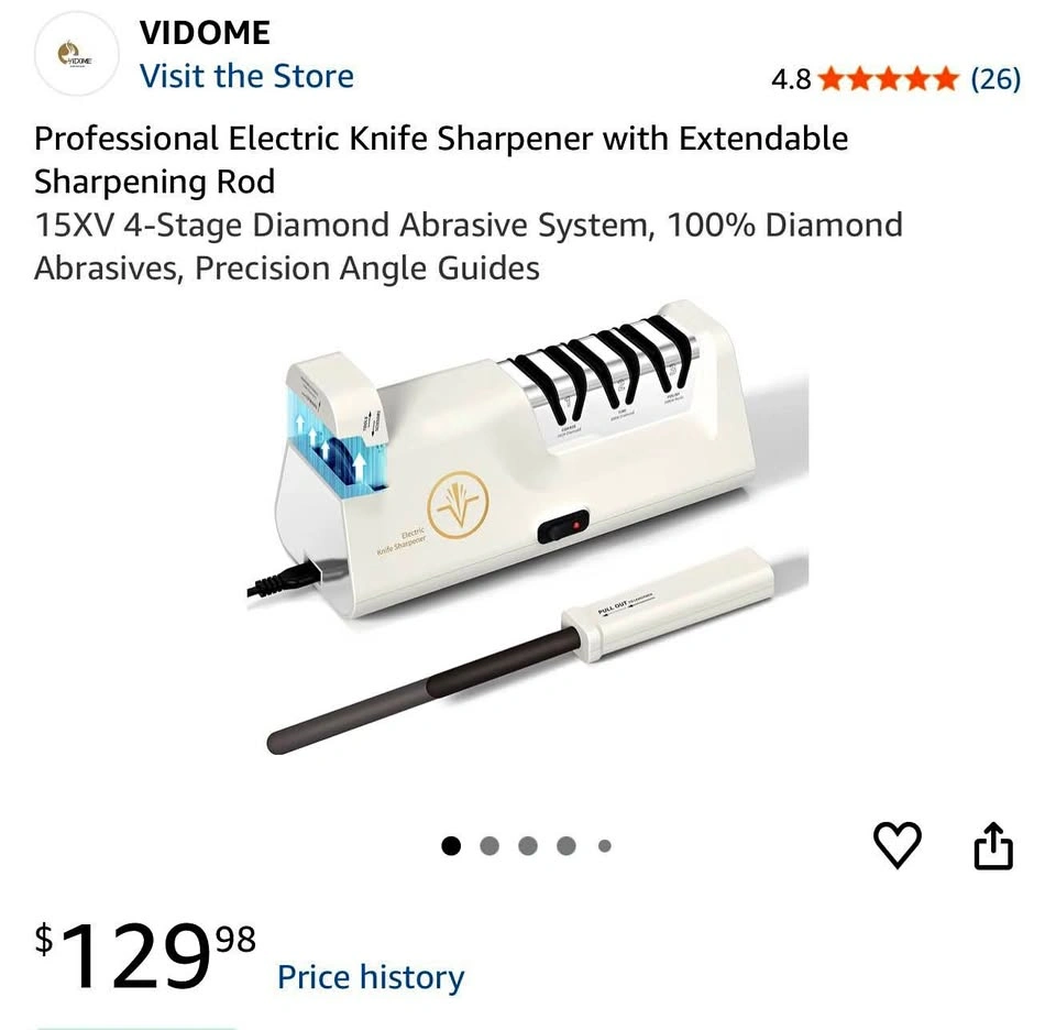 Professional Electric Knife Sharpener (100% Diamond Abrasives)
