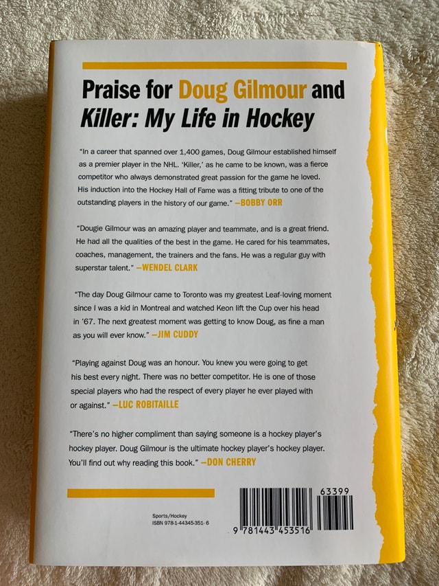 NEW Doug Gilmour Autobiography Book - Killer My Life in Hockey - photo 2