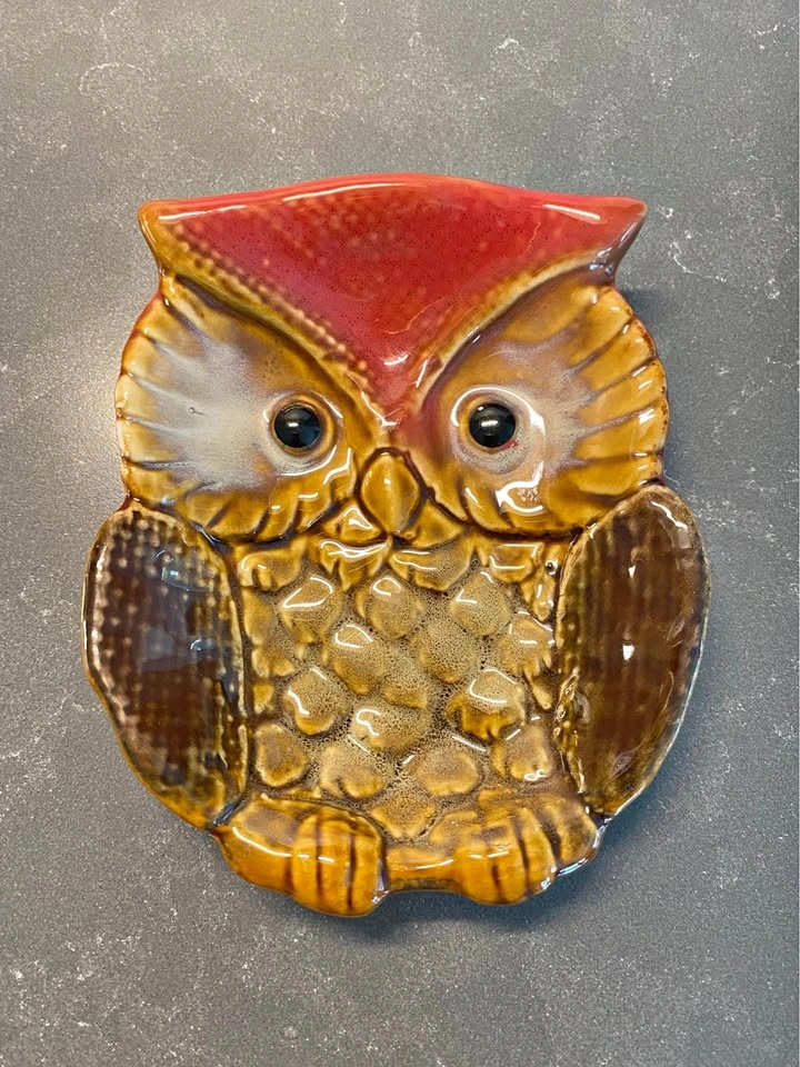 Vintage Ceramic Owl Trinket Dish