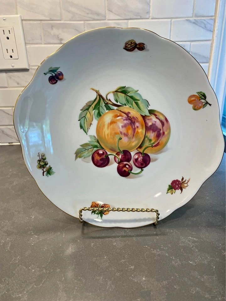 Vintage MZ Czechoslovakian Fruit Motif Porcelain Plate
